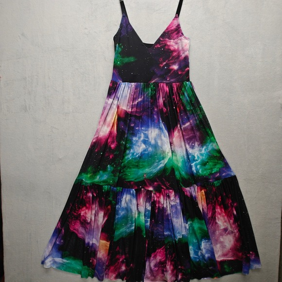 Blackmilk Dresses & Skirts - BlackMilk Galaxy Butterfly Sheer Midaxi Dress Womens XXS Mesh Tiered Flowy